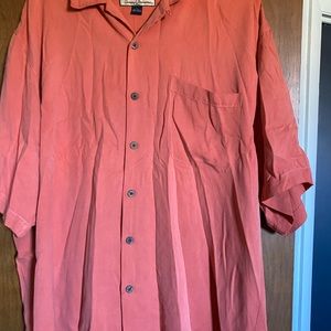 Tommy Bahama men’s large silk button up shirt - coral